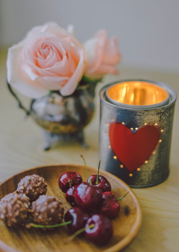 DIY Tin Can Valentines Votive