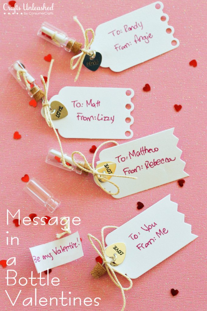 Handmade Valentines Message in a Bottle