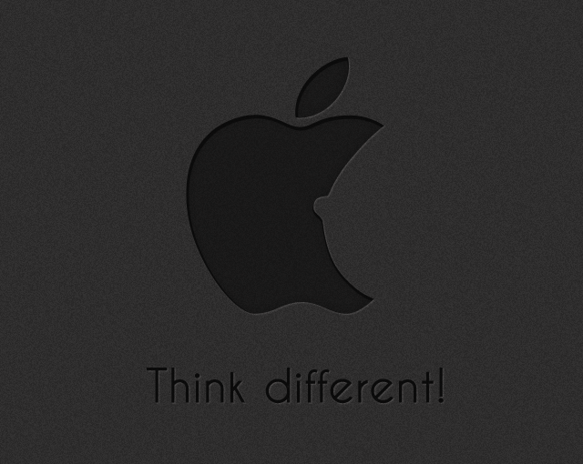 Funny Subtle Apple Think Different Logo Dark iPhone Wallpaper